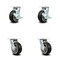 Service Caster 5 Inch Rubber on Aluminum Caster Set with Roller Bearings 4 Swivel Lock 2 Brake SCC-30CS520-RAR-TLB-BSL-2-BSL-2 - alternate 1